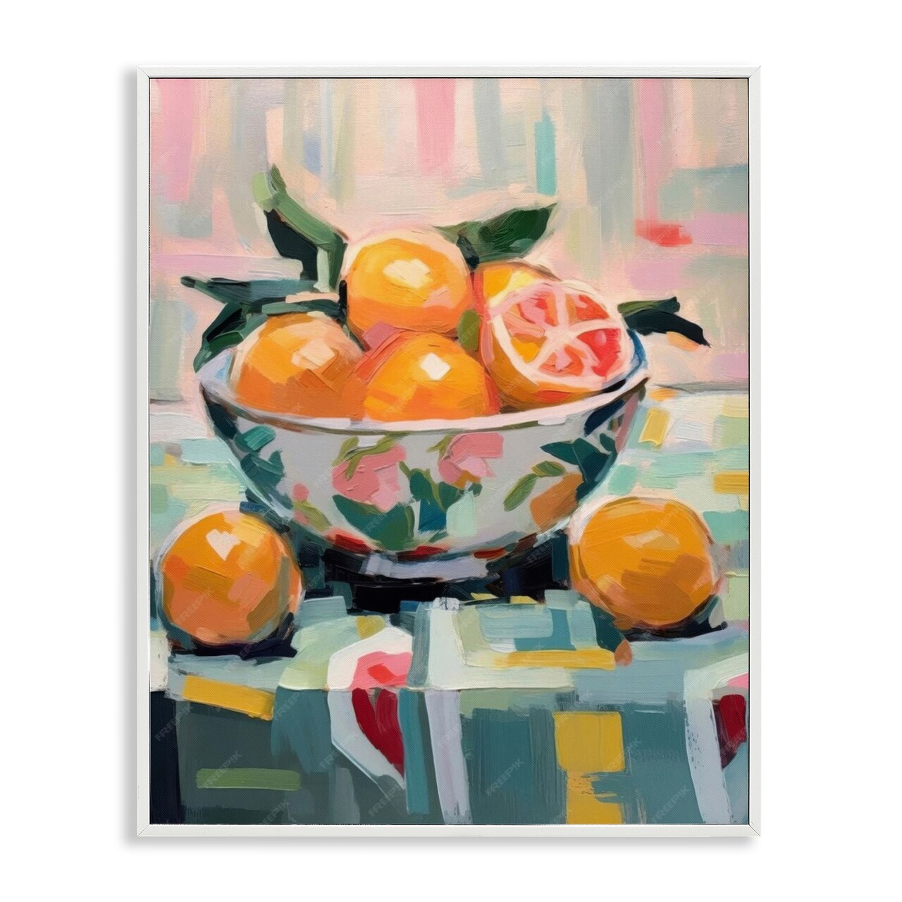 Stupell Industries Kitchen Bowl of Oranges Framed Giclee Wall Art Design by LSR Design Studio